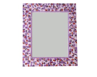 Wall Mirror, Purple Mosaic Mirror, Large Decorative Mirror