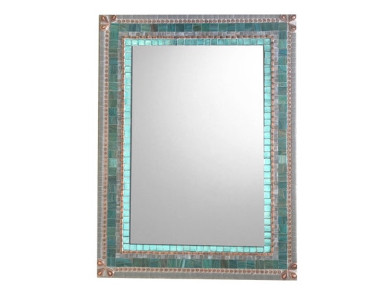 Aqua rectangle vanity mirror 18 inch in Grey 