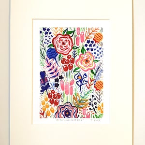 Fine Art Print - 'After Charleston I'; Garden Illustration; Painterly Flowers; Botanical Art; Colourful Wall Art; Floral Giclee Print