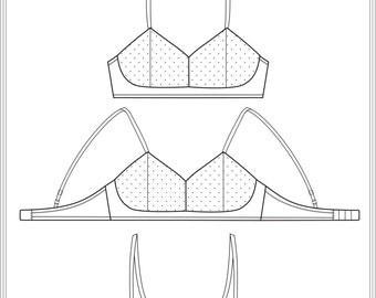 The "DEVRI" Bralette Sewing Pattern, Digital Downloadable PDF