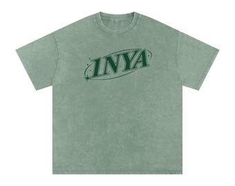 Camiseta de algodón extragrande con efecto lavado a la nieve - 1NYA Bean Green