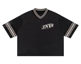 Camiseta de fútbol unisex de corte recto y rayas