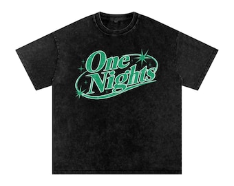 Camiseta de algodón extragrande con efecto desgastado - Estampado negro