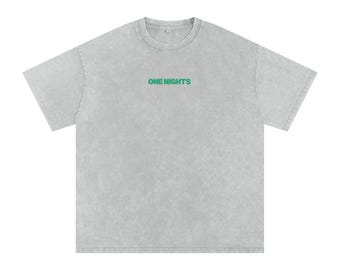 Camiseta de algodón extragrande con efecto desgastado - Gris claro sencillo