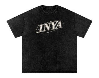 Camiseta de algodón extragrande con efecto lavado a la nieve - 1NYA Negra