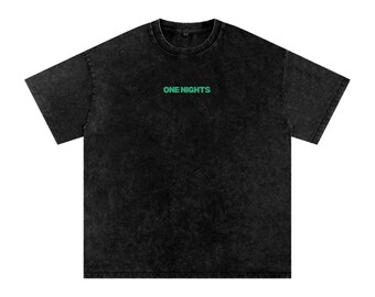 Camiseta de algodón extragrande con efecto desgastado - Negro sencillo