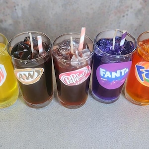 Gel Wax scented Soda Candles - Handmade to smell just like sodas!