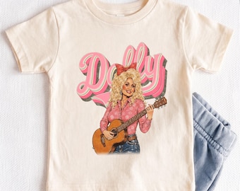 T-shirt Dolly Parton pour tout-petit, T-shirt country mignon pour enfants, Cadeau grande sœur, T-shirt fille motif guitare rétro, T-shirt bébé western country