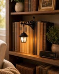 Mini Bookshelf Lamp, Vintage Lantern Decor, Warm LED Book Nook Light, Ghost Witch Shelf Accent, Reader Gift