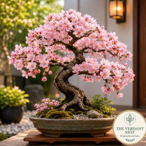 Levende kersenbloesem bonsai | Japanse sakura plant | Roze bloeiende kamerbonsai