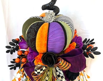 Fall Floral Arrangement Centerpiece - Fall Decoration - Halloween Decoration - Arrangement for Table - Glam Decor - Pumpkin Decor