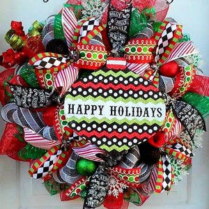 Deco Mesh Garland Christmas Garland Mesh Christmas Garland Etsy