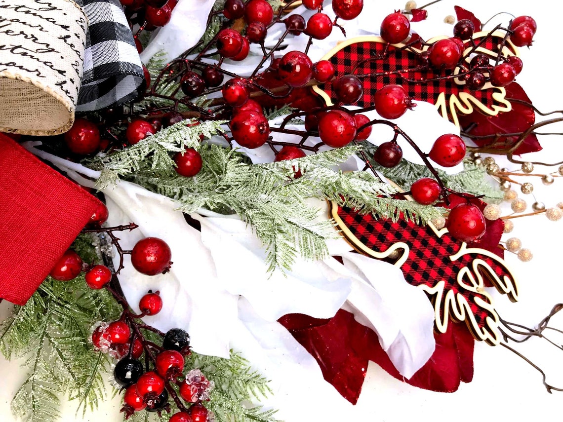 Buffalo Plaid Christmas Tree Topper Tree Topper Bow Etsy