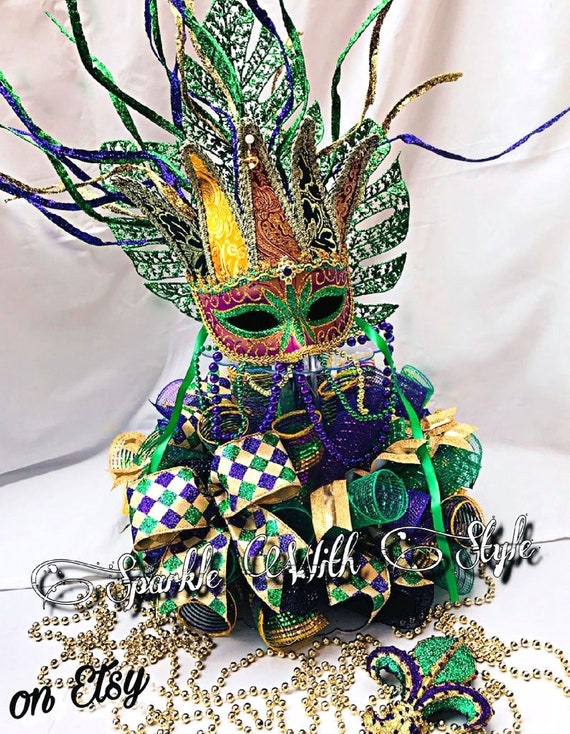 Mardi Gras Centerpiece Mardi Gras Decor Mardi Gras Mask Etsy