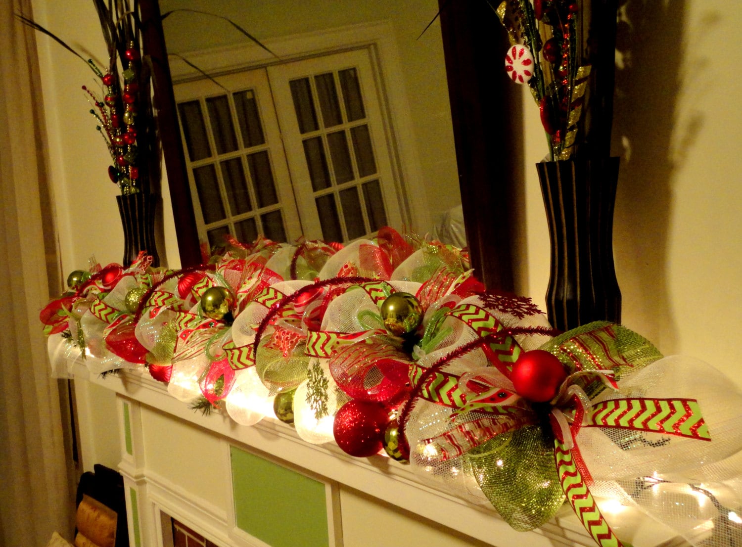 Deco Mesh Garland Christmas Garland Mesh Christmas Garland Etsy