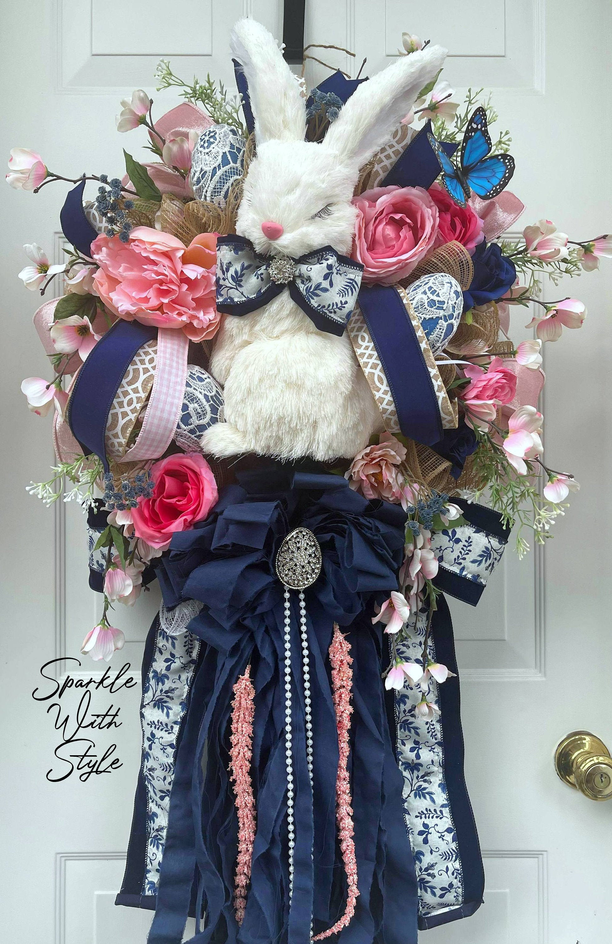 Easter Decor Door Decor Easter Swags Easter Wreath Easter Bunny Wreath Easter Decorations