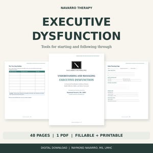 Arbetsbok om exekutiv dysfunktion för vuxna | Ifyllbar PDF-guide med praktiska copingfärdigheter
