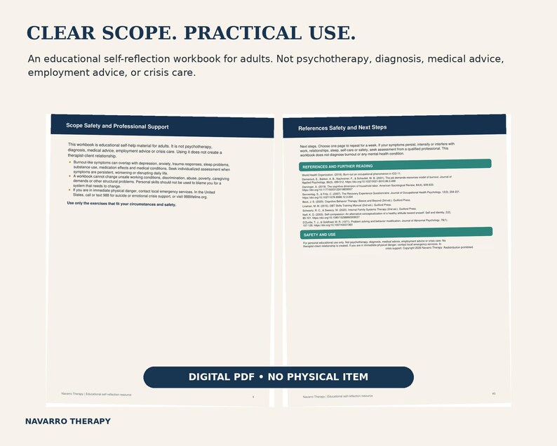 Burnout Recovery Workbook, Mental Load Reset, Fillable PDF for Overwhelm, Self Care Planner, Therapist-Created Tool image 10