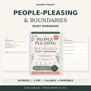 People-Pleasing & Boundaries Workbook | Stop Overexplaining, Say No Without Guilt, Set Healthy Boundaries | Fillable PDF