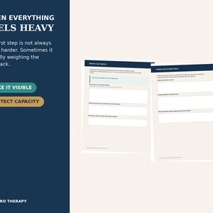 Burnout Recovery Workbook, Mental Load Reset, Fillable PDF for Overwhelm, Self Care Planner, Therapist-Created Tool image 2