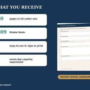Burnout Recovery Workbook, Mental Load Reset, Fillable PDF for Overwhelm, Self Care Planner, Therapist-Created Tool image 9