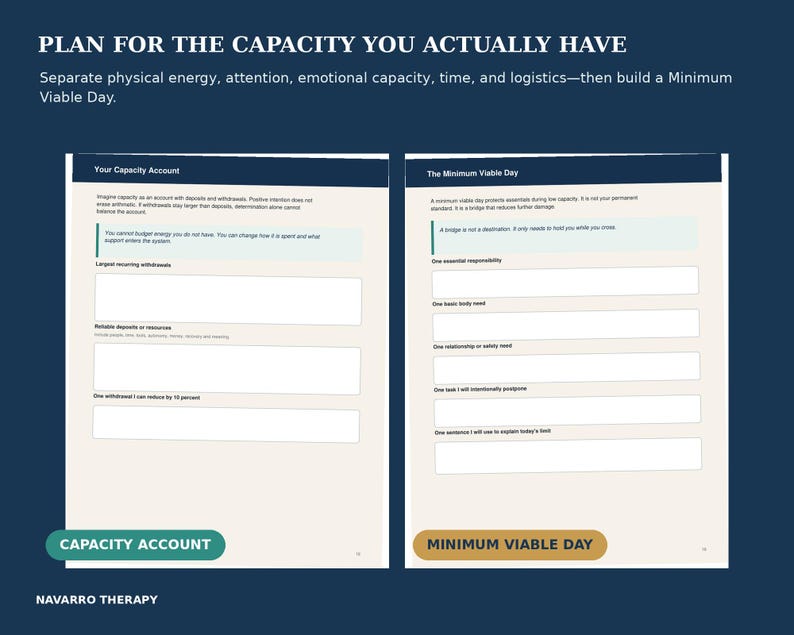 Burnout Recovery Workbook, Mental Load Reset, Fillable PDF for Overwhelm, Self Care Planner, Therapist-Created Tool image 5