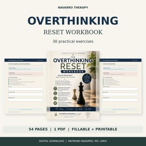 Overthinking Workbook for Adults: 30 Practical Reset Exercises, Fillable PDF