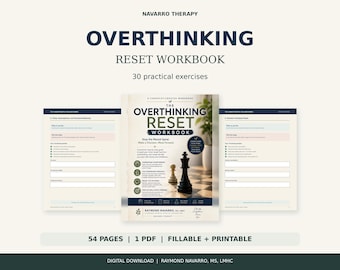 Overthinking Workbook for Adults: 30 Practical Reset Exercises, Fillable PDF