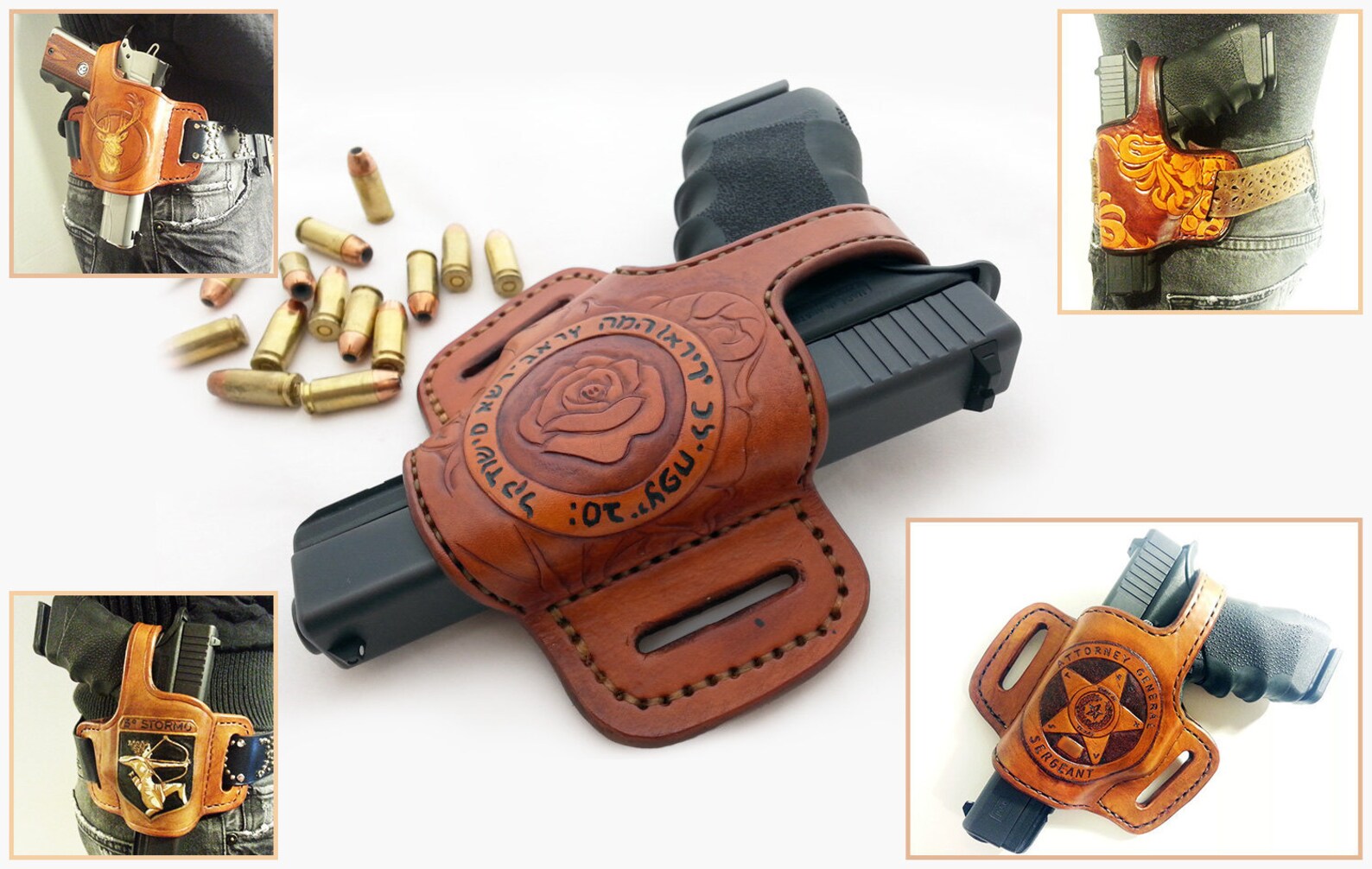 GLOCK Holster With Thumb Break Leather for Glock 19 17 45 Etsy