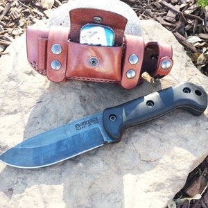 ka-bar BK2 Knife Sheath
Bushcraft sheath
horizontal knife sheath
leather knife sheath