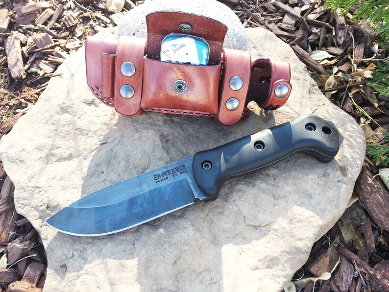 KABAR BK2 Knife Sheath Behind Back Horizontal Backpack Strap Etsy