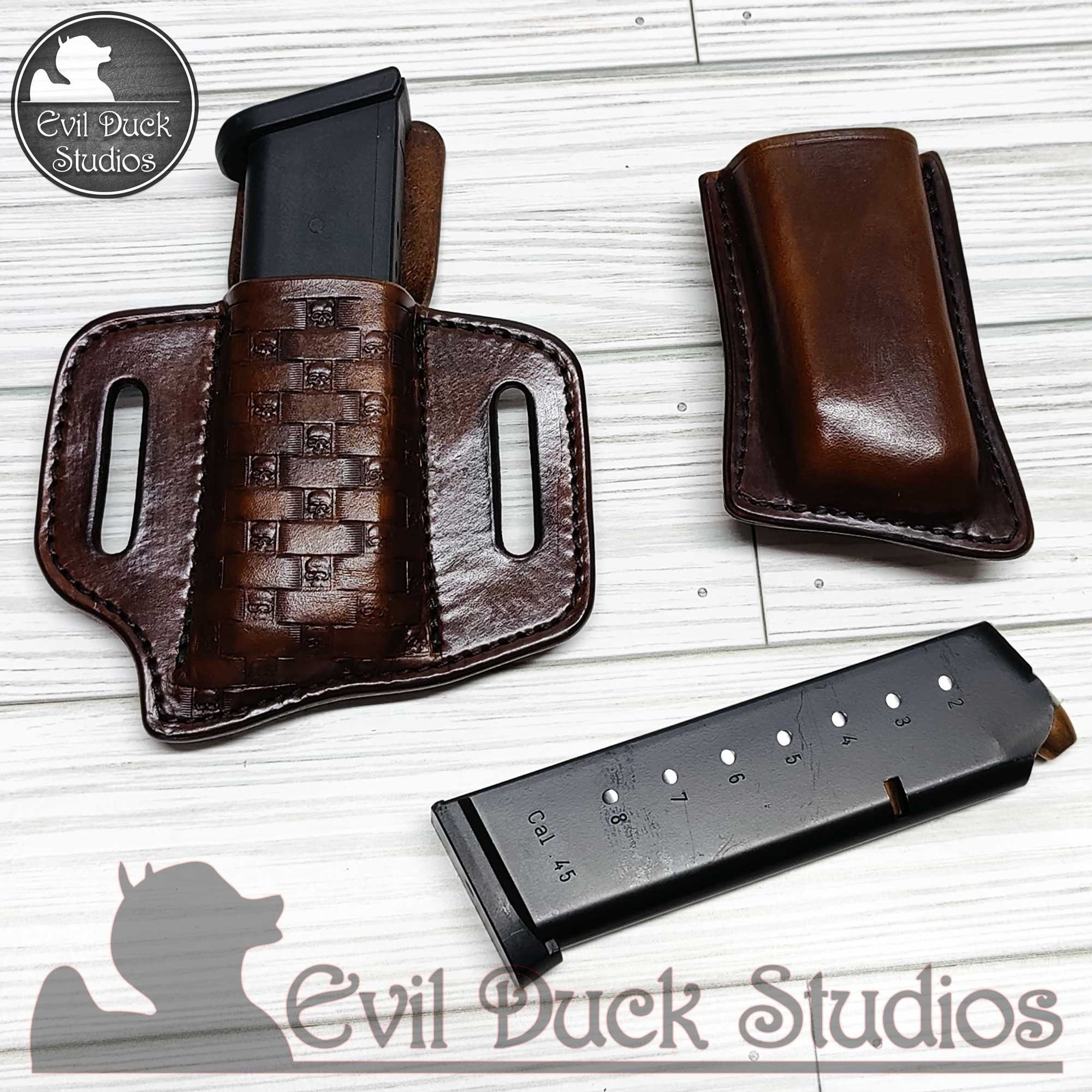 Porte-chargeurs Double Cuir Premier - Poche à Munitions Pour Pistolet