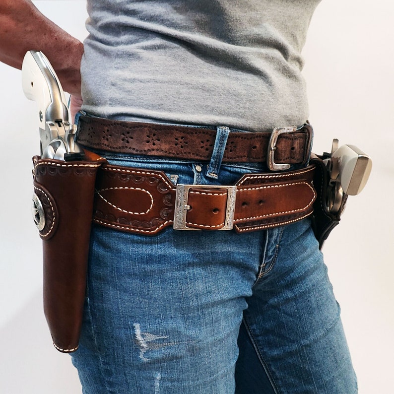 Texas Ranger Inspired Leather Rig Double Holsters Western - Etsy