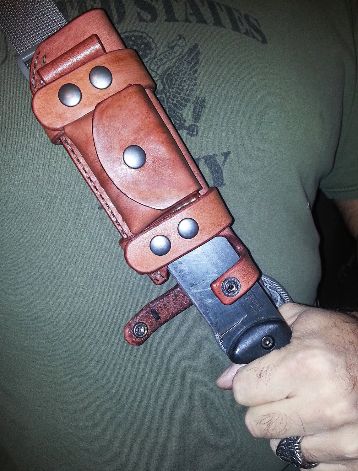 KABAR BK2 Knife Sheath Behind Back Horizontal Backpack Strap Etsy