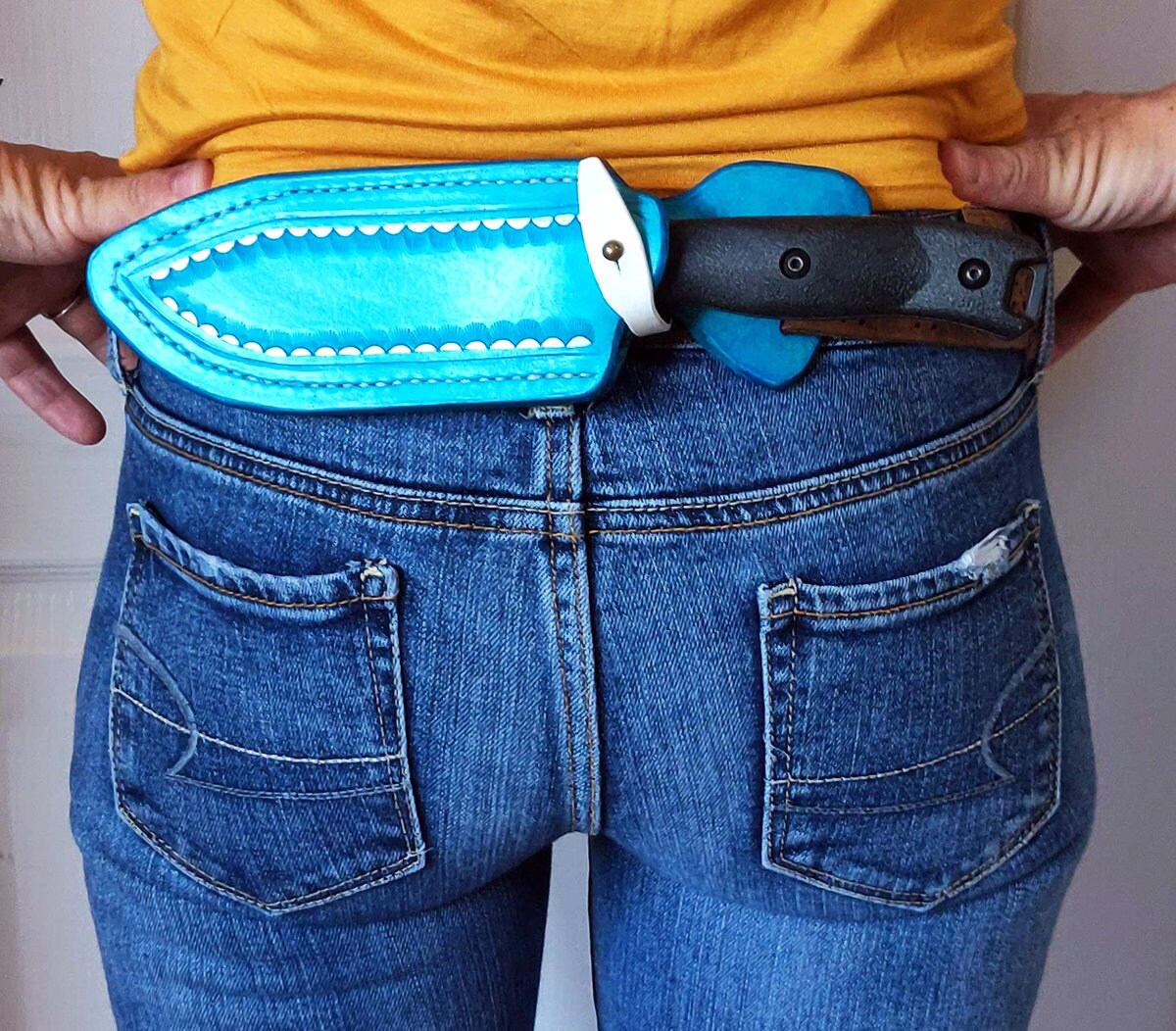 Horizontal Knife Sheath KABAR Outdoorsman Behind Back Carry Etsy