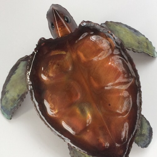 Copper Sea Turtle/wall Decor/metal Coastal Art/coastal Wall Etsy