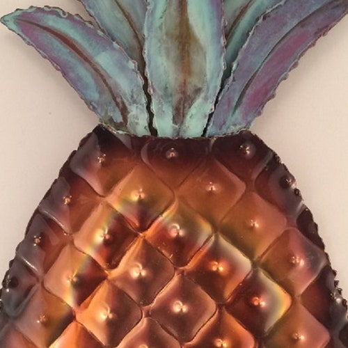 Copper Pineapple/hammered Metal Wall Art/kitchen Decor/copper Etsy