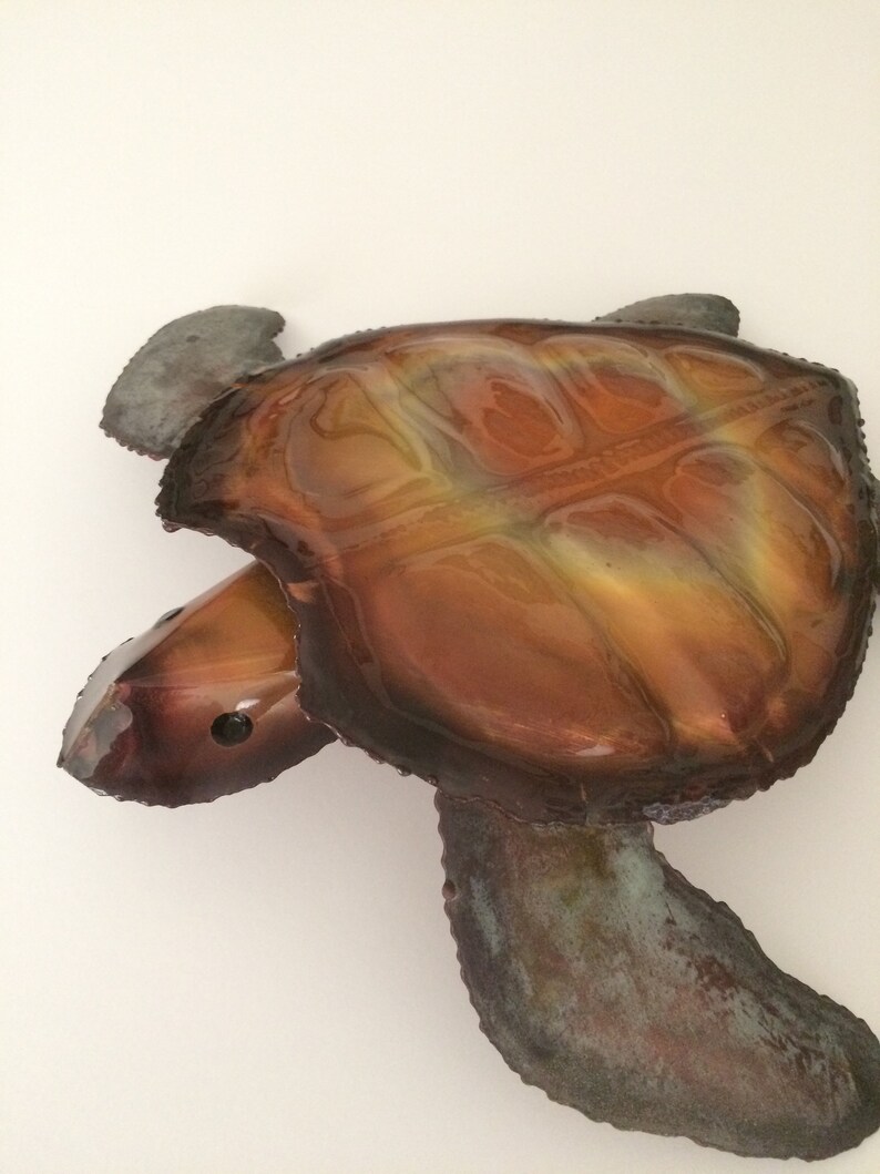 Copper Sea Turtle/Wall Decor/Metal Coastal Art/Coastal Wall Etsy