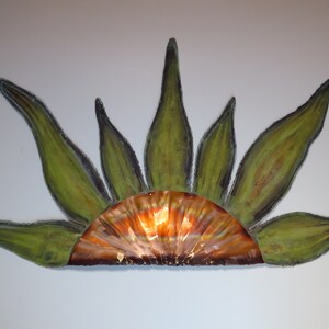 Sun Wall Art 21.5"x12.5",Copper Sunrise,Metal Sun,Sun Decor,Copper Garden Art,Southwest Wall Decor,Copper Wall Art,Large Wall Decor