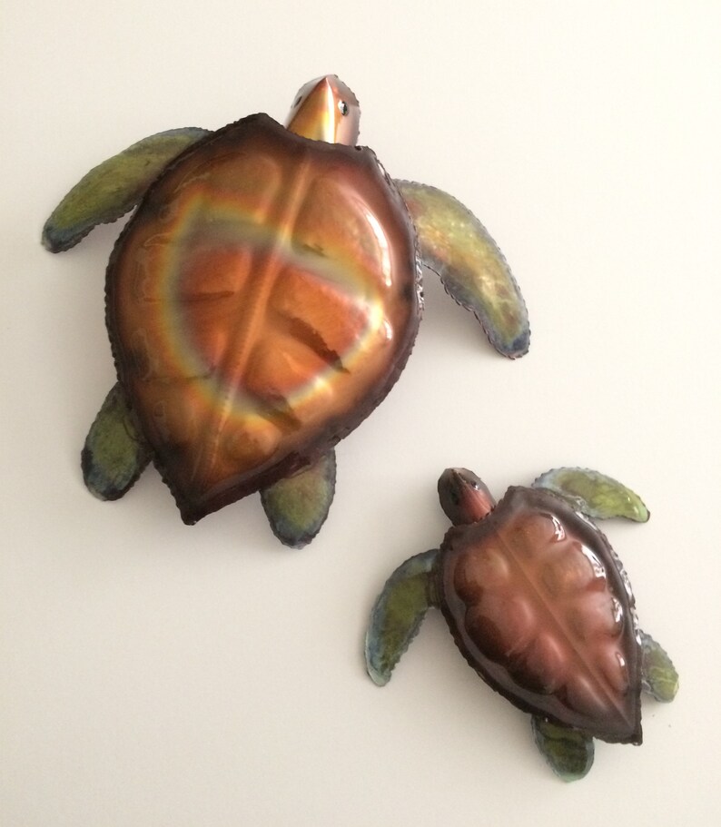 Copper Sea Turtle/wall Decor/metal Coastal Art/coastal Wall Etsy