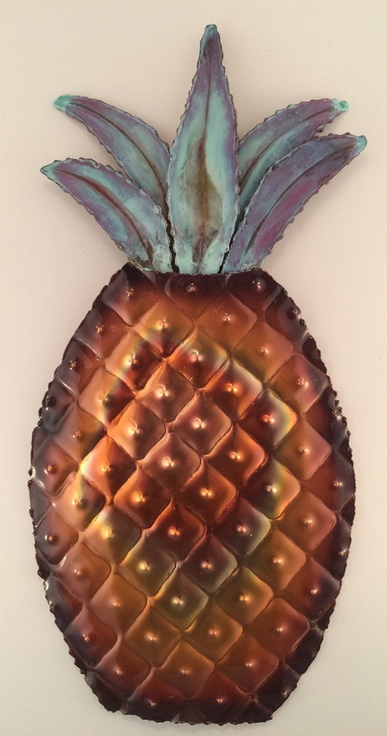 Copper Pineapple/hammered Metal Wall Art/kitchen Decor/copper Etsy