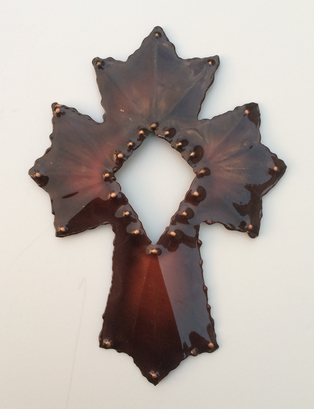 Copper Cruz De Paz/copper Cross/copper Wall Art/metal Cross Wall Decor