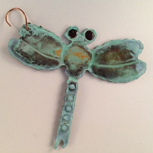 Copper Dragonfly/Copper Ornament/Copper Sculpture/Country Home Decor/Farmhouse Artwork/Copper Garden Art/Copper Artwork/Rustic Country Decor