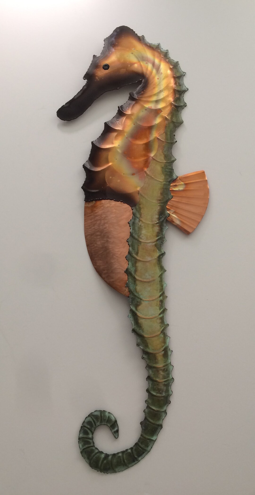 Copper Seahorse/metal Wall Decor/hand Crafted Coastal Etsy