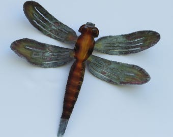 Dragonfly Wall Decor 15"x12",Copper Dragonfly,Country Decor,Farmhouse Decor,Metal Dragonfly,Southwest Metal Art,Rustic Wall Decor,Wall Art