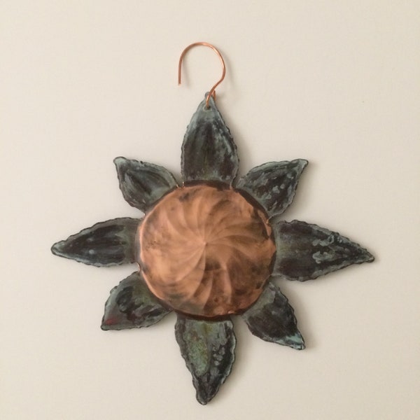 Copper Sun Ornament/Country Home Decor/Coastal Art/Garden Decor/Farmhouse Decor/Metal Sun Wall Art/Southwest Wall Decor/Seashore Artwork