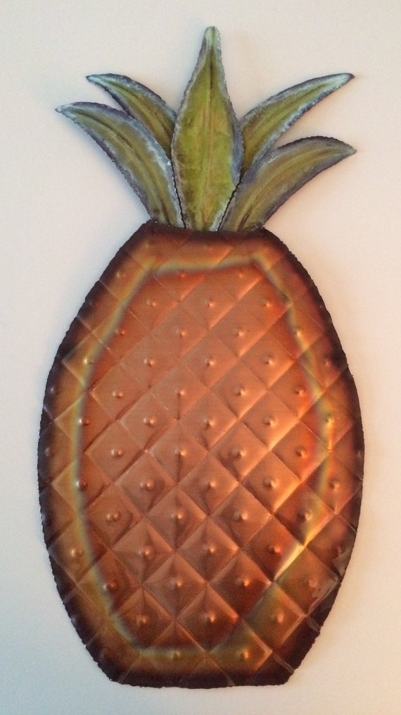 Copper Pineapple Wall Art Kitchen Decor Sculpture Country Cottage Farmhouse Seventh Anniversary