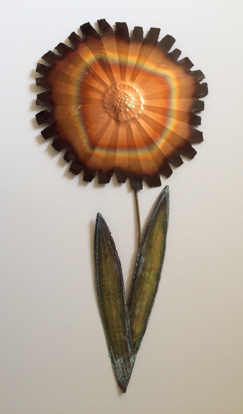 Copper Daisy/painted Daisy/copper Garden Art/copper Wall Etsy