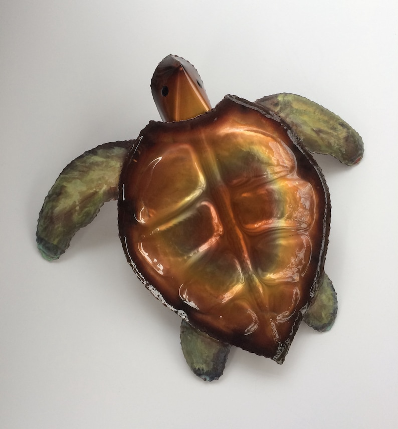 Copper Sea Turtle/Wall Decor/Metal Coastal Art/Coastal Wall Etsy