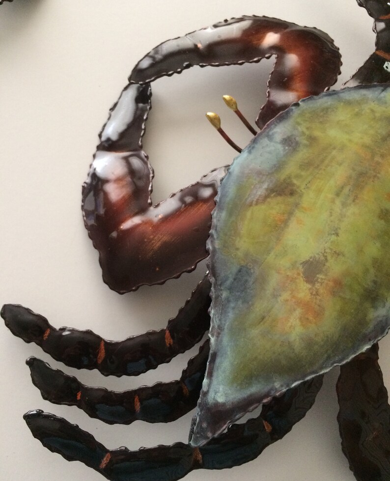 Copper Crab/coastal Wall Decor/metal Crab/kitchen Wall Etsy